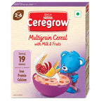 Nestle Ceregrow Kids (2-6 yrs) Cereal-Multigrain, Milk & Fruits, Rich in Iron, Calcium & Protein | Grocsy