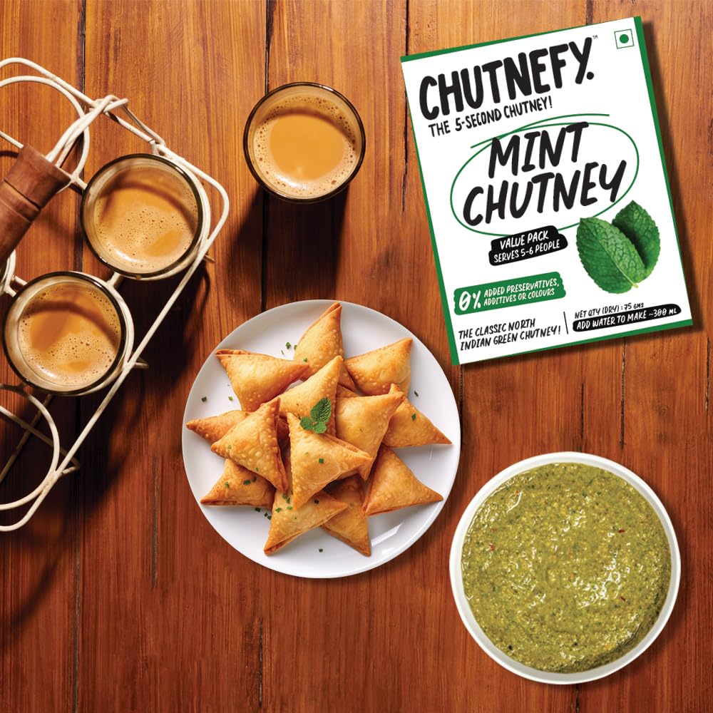 Chutnefy Mint Chutney | Delicious & Ready-to-Eat | 5-Second Instant Chutney | Grocsy