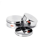 Sumeet Stainless Steel Flat Canisters/Storage Containers Set Of 2Pcs (1.2Ltr,1.5Ltr) | Grocsy