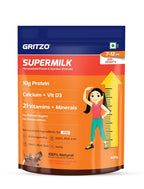 Gritzo SuperMilk Height+ Health Drink for 10-12y Girls - Double Chocolate Flavor | Grocsy