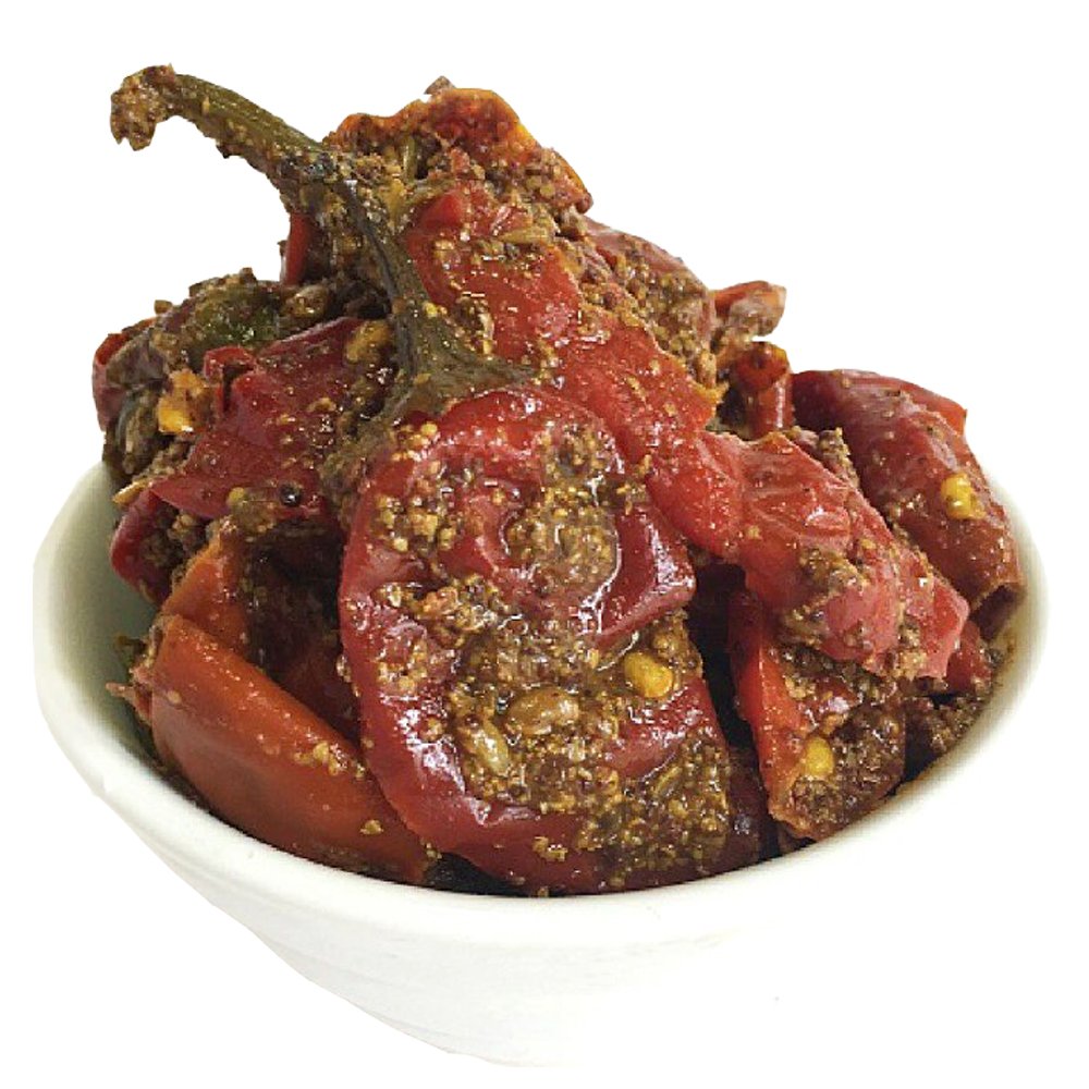 Delight Foods Marudhar Athana Mirchi Long Red Chilli Pickle | Grocsy