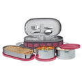 MILTON Corporate Lunch Stainless Steel Containers, Set of 3, (280 ml, 280 ml, 472 ml), Maroon | Grocsy