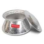 HAZEL Aluminium Handi with Lid 3200 ml | Thick Hammered Biryani Pot | Grocsy