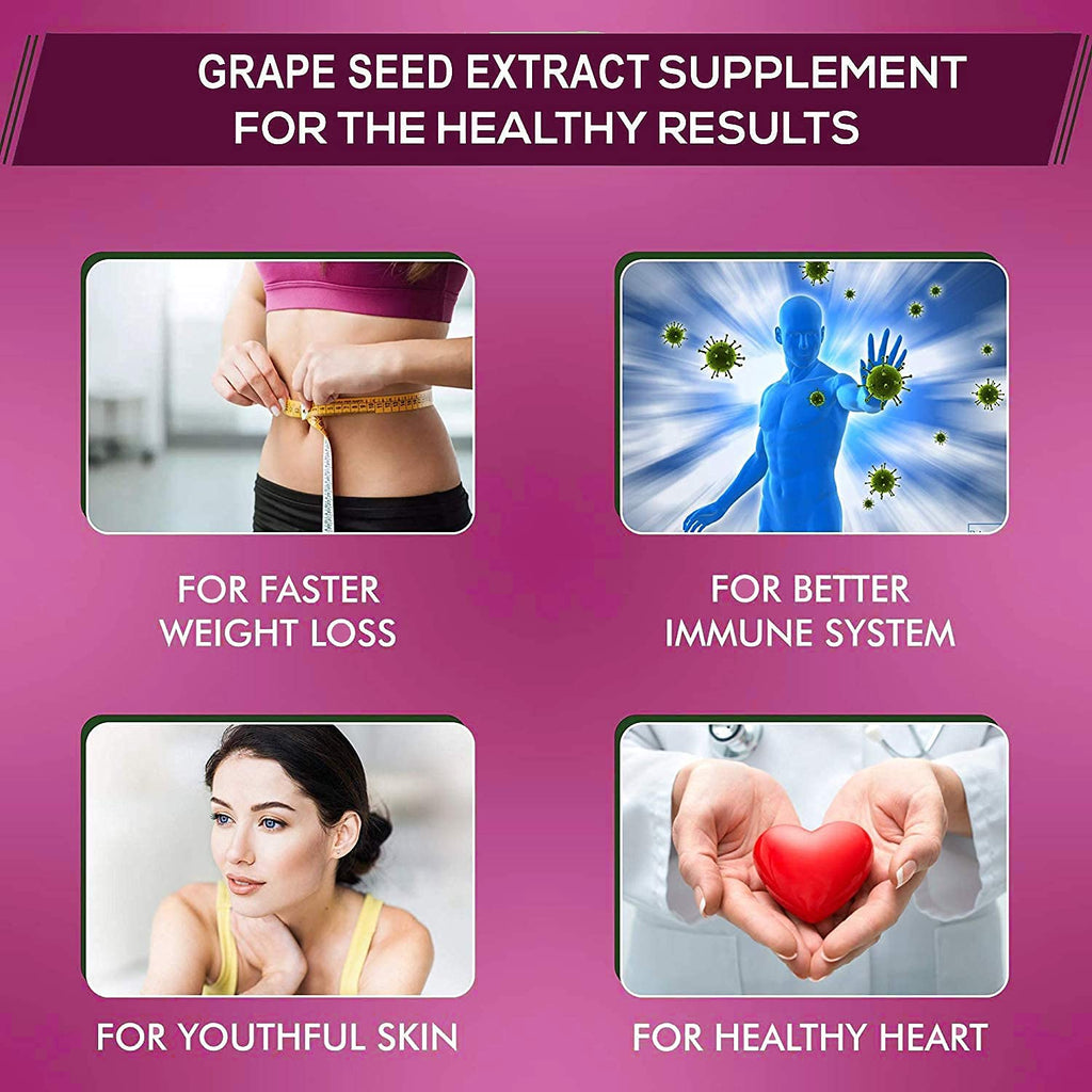 Vokin Biotech Grapes Seed Extract Support Immune System and Antioxidant Supplement 95% Polyphenols | Grocsy