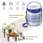 Milton Econa Stainless Steel Lunch Box - 3 Box Insulated Lunch Set | Grocsy