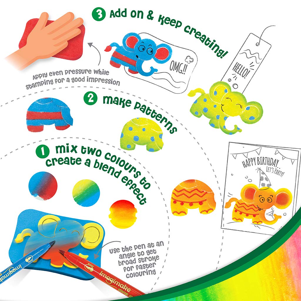 Imagimake Stamp Art Jungle | Easter Crafts for Kids Ages 3-5 | Easter Basket Stuffers for Toddler | Easter Toys | Easter Gifts for Toddlers | Easter Gifts for Girls & Boys 3, 4, 5, 6, 7, 8 Years | Grocsy