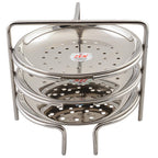 Jain Stainless Steel Idiyappam Stand (Small Size) with 3 Plates|Momos/Vegetable Steamer Utensil, Pack of 1 - Silver Color | Grocsy