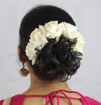 White Velvet Rose Gajra | Grocsy