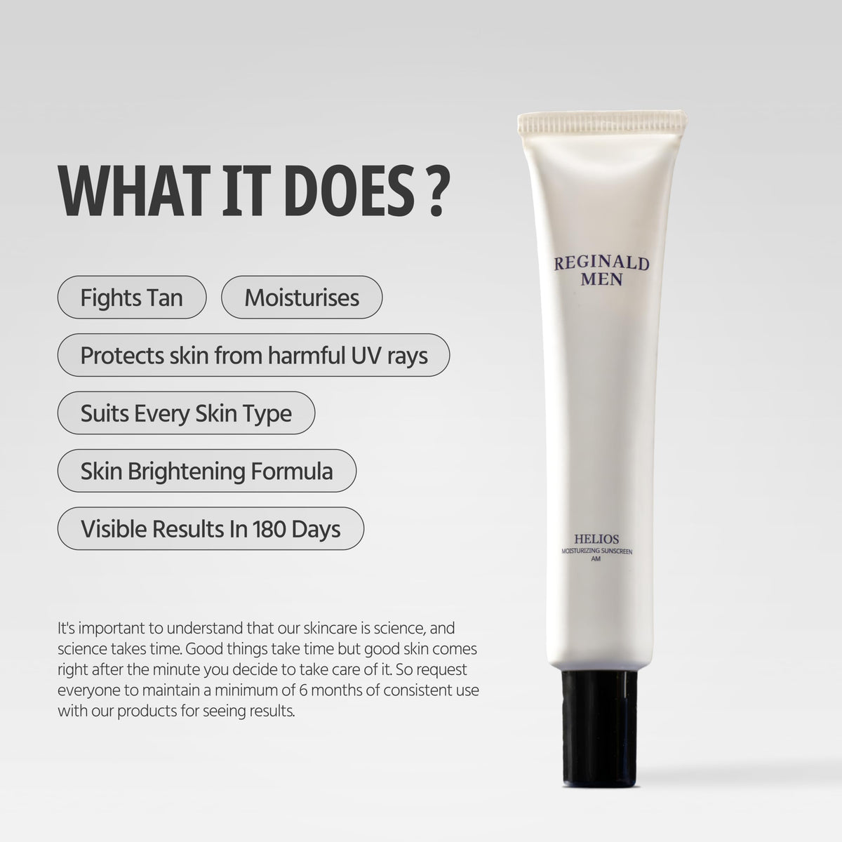 Reginald Men Sunscreen SPF 50 PA++++ Brightening & Moisturising | Grocsy