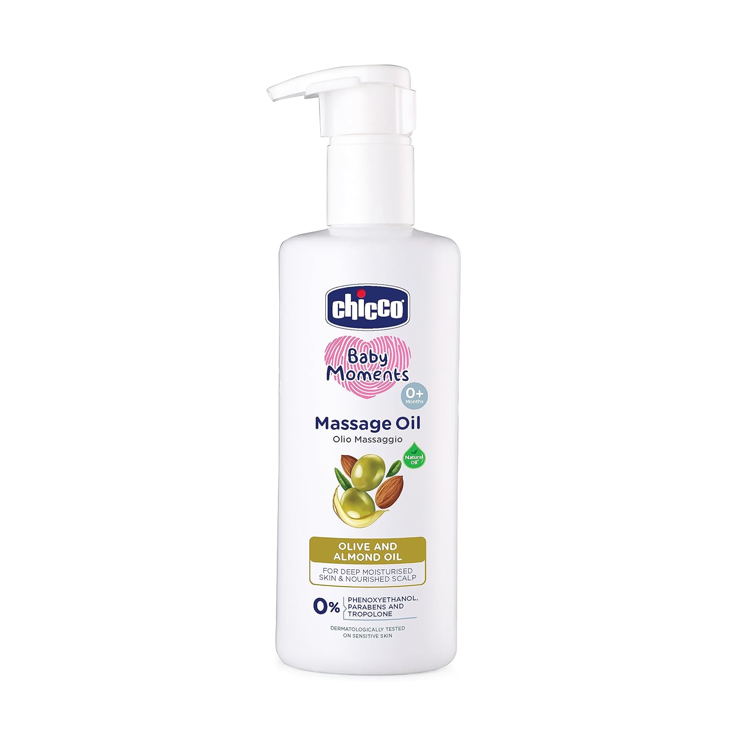 Chicco Baby Moments Massage Oil For Moisturised Skin, Nourished Hair & Scalp | Grocsy
