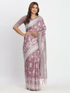 Shree Shyam Fashion Linen Cotton Sea Green Saree | Grocsy