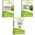 Attar Ayurveda Henna Leaves Powder, Indigo Leaves Powder and Amla Powder Combo | Grocsy