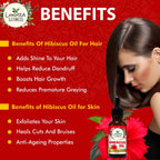 Luxura Sciences Organic Hibiscus Oil Japanese Vitamin E oil for Face, Skin, Hair Growth | Grocsy