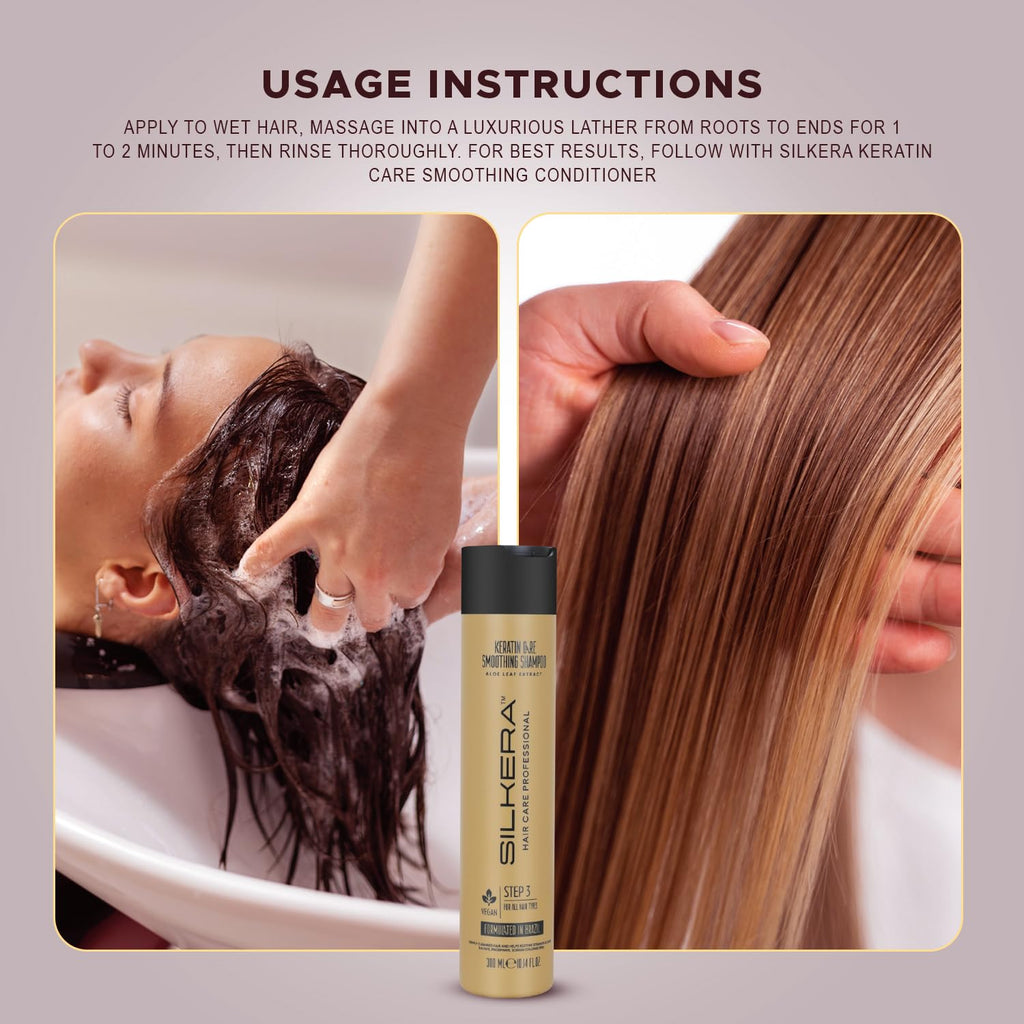 SILKERA Keratin Care Smoothing Conditioner & Shampoo Combo | Grocsy