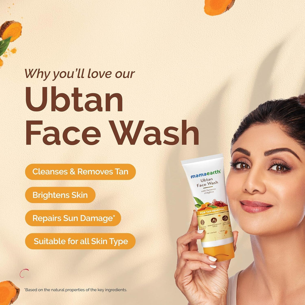 Mamaearth Ubtan Face Wash For Tan Removal | Grocsy