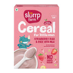 Slurrp Farm Instant Cereal With Ragi, Rice & Strawberry with Milk | Grocsy