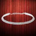 Silver-Toned Alloy Double Line Silver Choker Necklace - The Pari | Grocsy