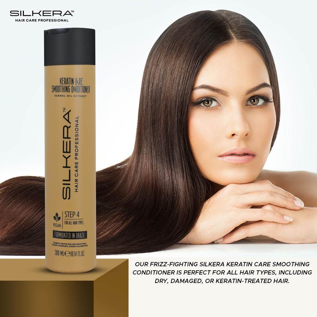 SILKERA Keratin Care Smoothing Conditioner & Shampoo Combo | Grocsy