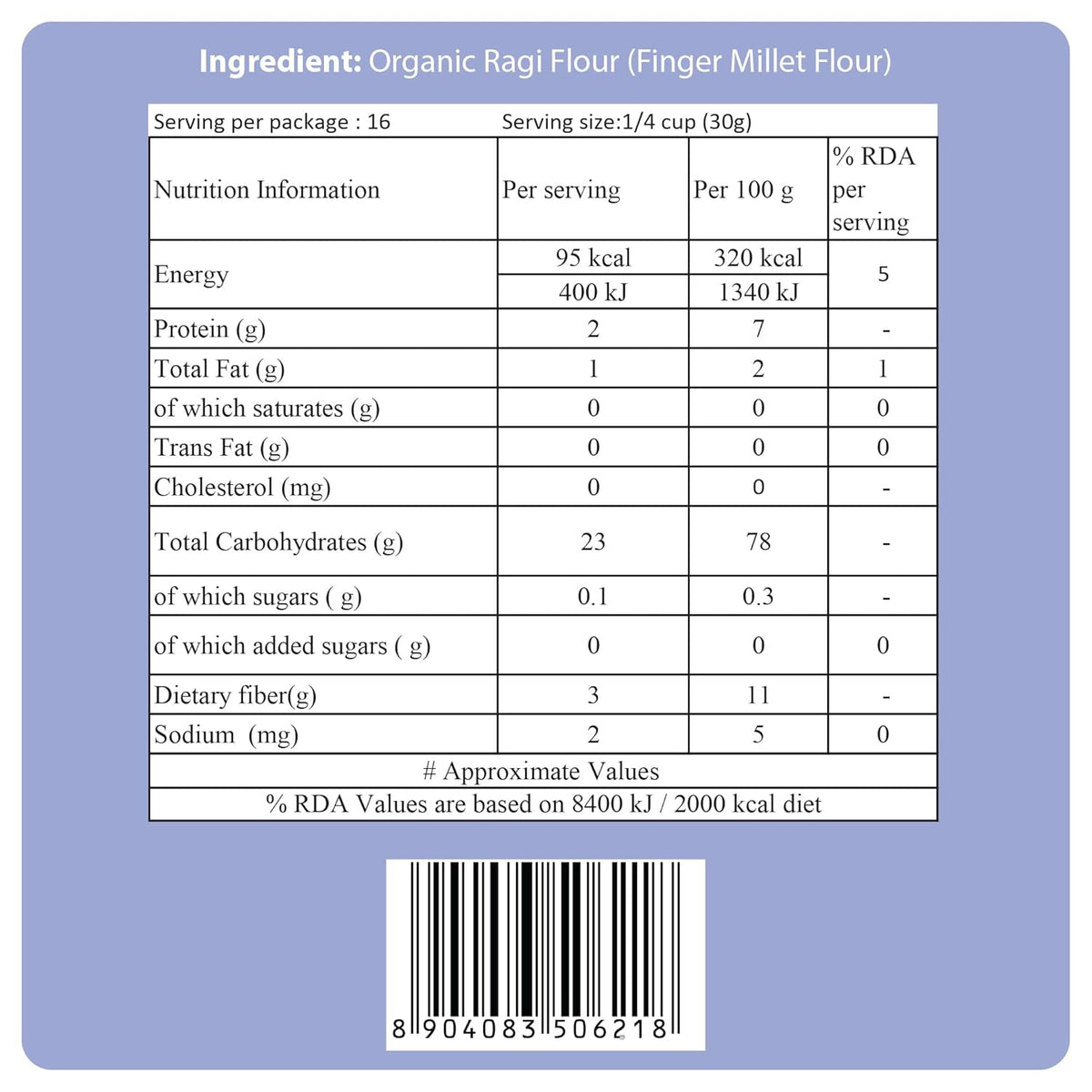24 Mantra Organic Ragi Flour, 500g