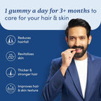 Man Matters Biotin Nourish Hair Gummies - Strawberry Flavor With Zinc & Multivitamins | Grocsy