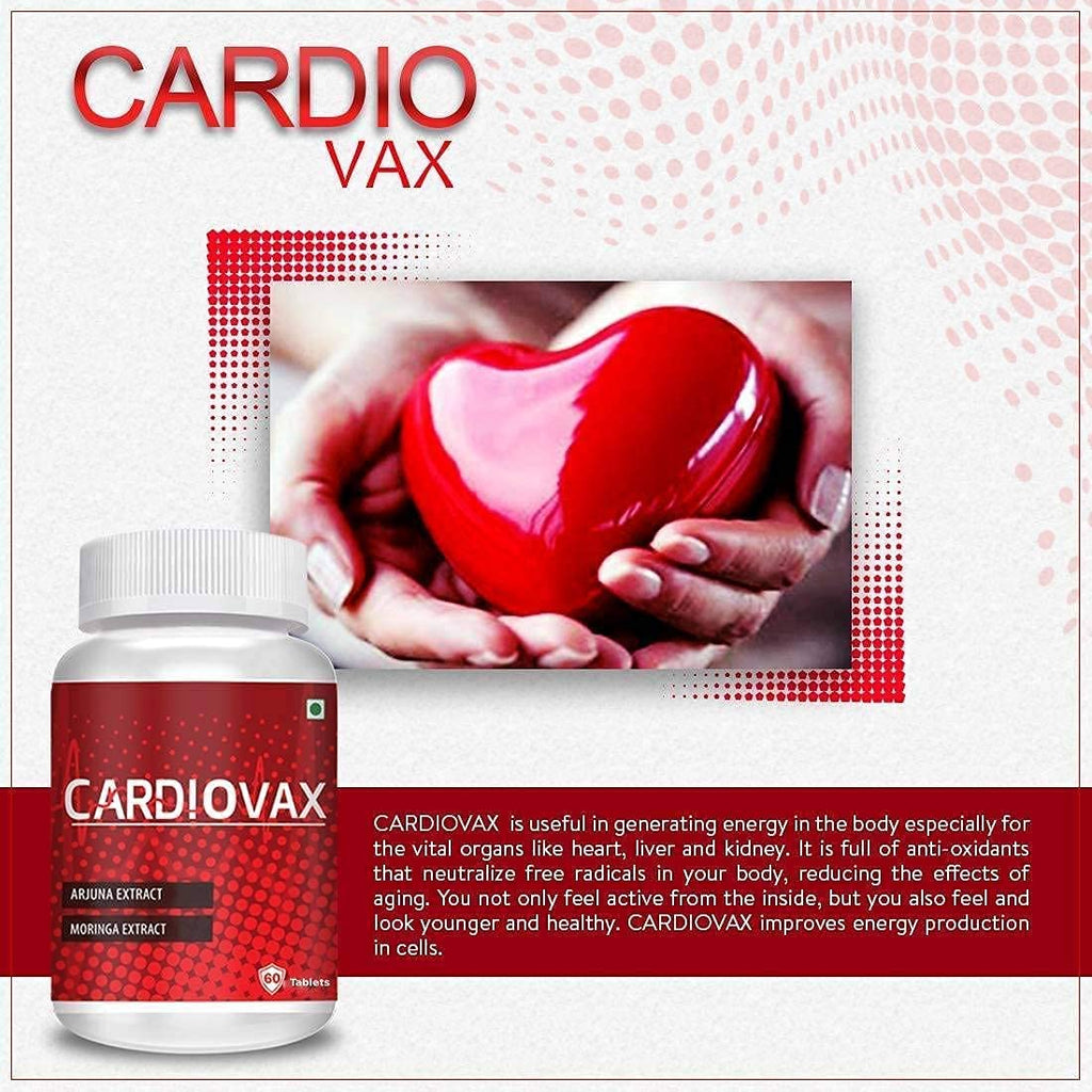 Vokin Biotech Natural Cardiovax with Arjuna Extract & Moringa Extract (60 Tablets) With Cold Pressed Flaxseed Oil | Omega 3 6 9 | Grocsy