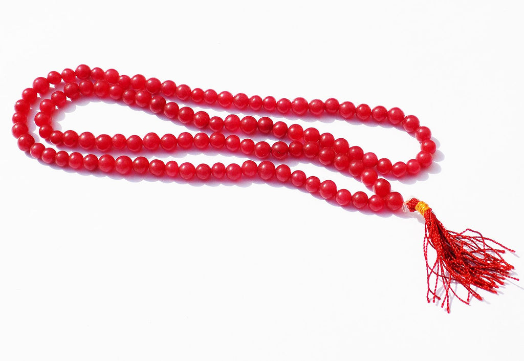Kannssky Red Hakik (Agate) Mala - Hindu Buddhist Prayer Beads | Grocsy