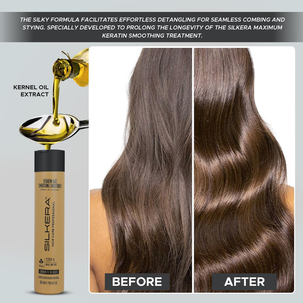 SILKERA Keratin Care Smoothing Conditioner & Shampoo Combo | Grocsy