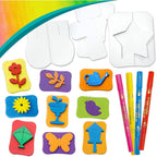 Imagimake Stamp Art - Garden - Stamps for Kids with Easy Blending Pens | Arts and Crafts for Kids Ages 3-5 | 3 to 5 Year Old Girl Gifts & Boy Gifts | Coloring Set | Grocsy