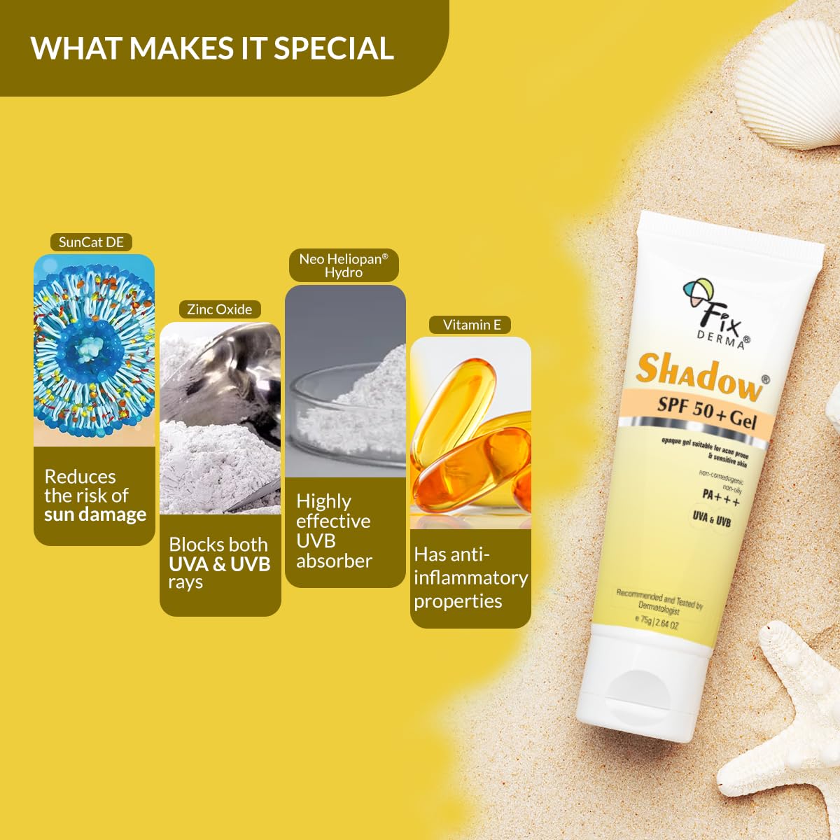 Fixderma Shadow SPF 50+ Gel For Oily Skin | Grocsy