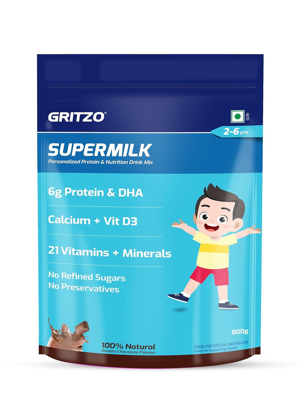 Gritzo SuperMilk Overall Growth (2-6y) for Boy/Girl | Grocsy