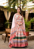 Wedding Designer Multi Soft Dola Silk Anarkali suit with Dupatta - Sanj | Grocsy