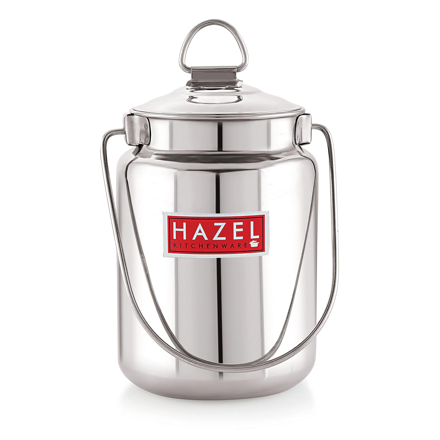HAZEL Stainless Steel Ghee Oil Milk Container for Kitchen|Capacity of 5000 ml, Silver | Grocsy