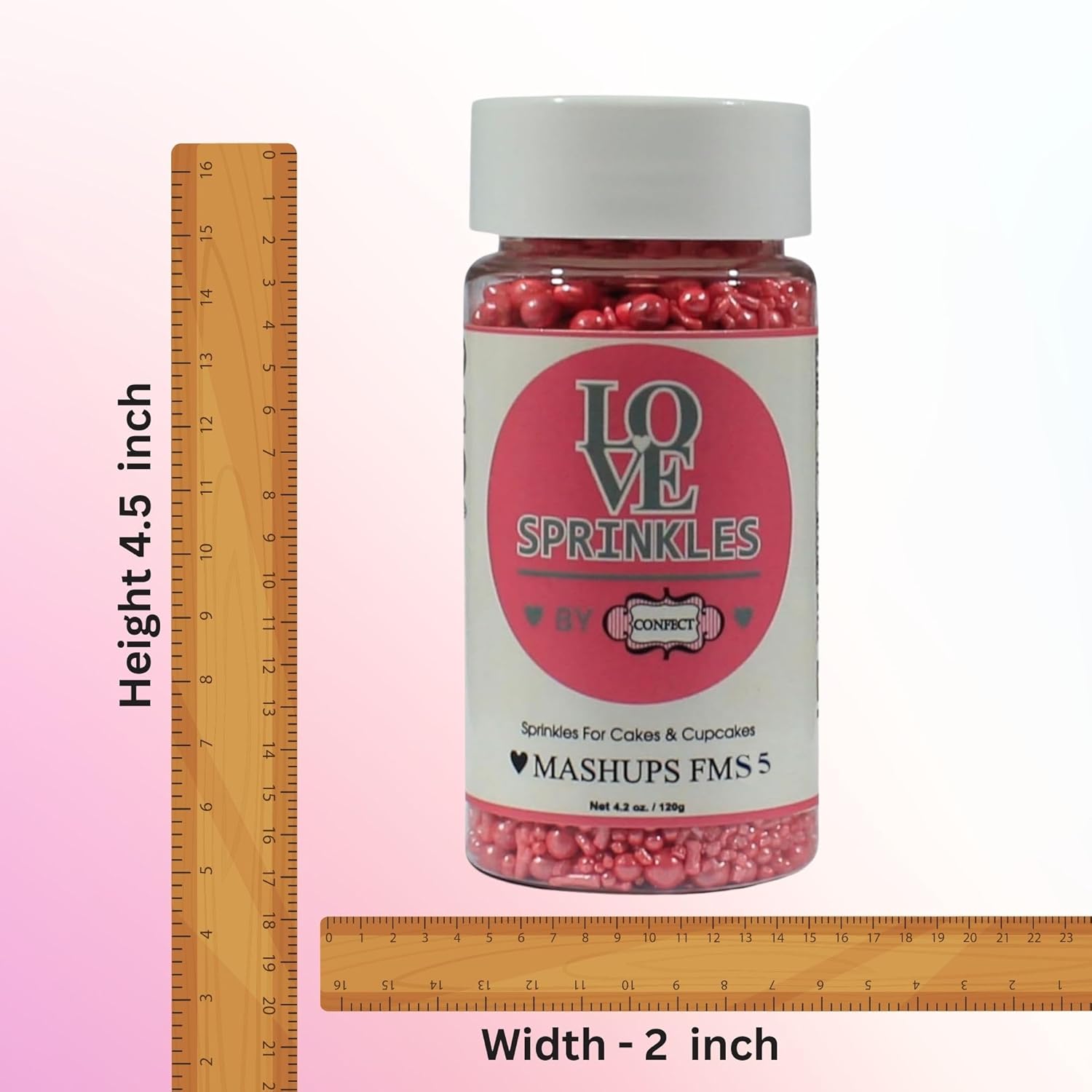 Confect Rose Pink | Sprinkles Bottle for Decoration Bottle | Grocsy