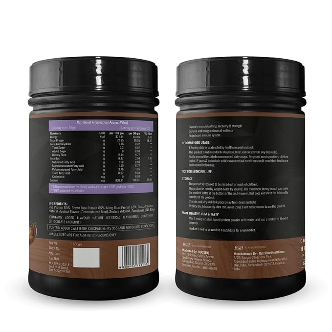 BOOSTIQ Vegan Plant Protein Powder - Chocolate Flavour | Grocsy