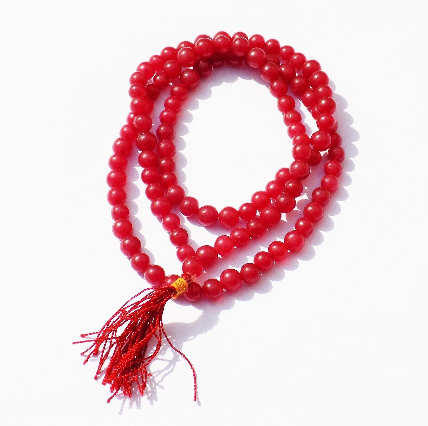 Kannssky Red Hakik (Agate) Mala - Hindu Buddhist Prayer Beads | Grocsy