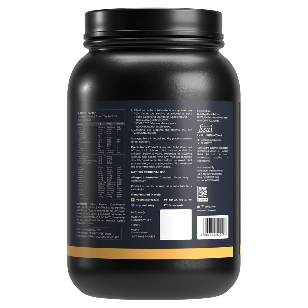 Nutrabay Gold Whey Protein Concentrate - Cold Coffee | Grocsy