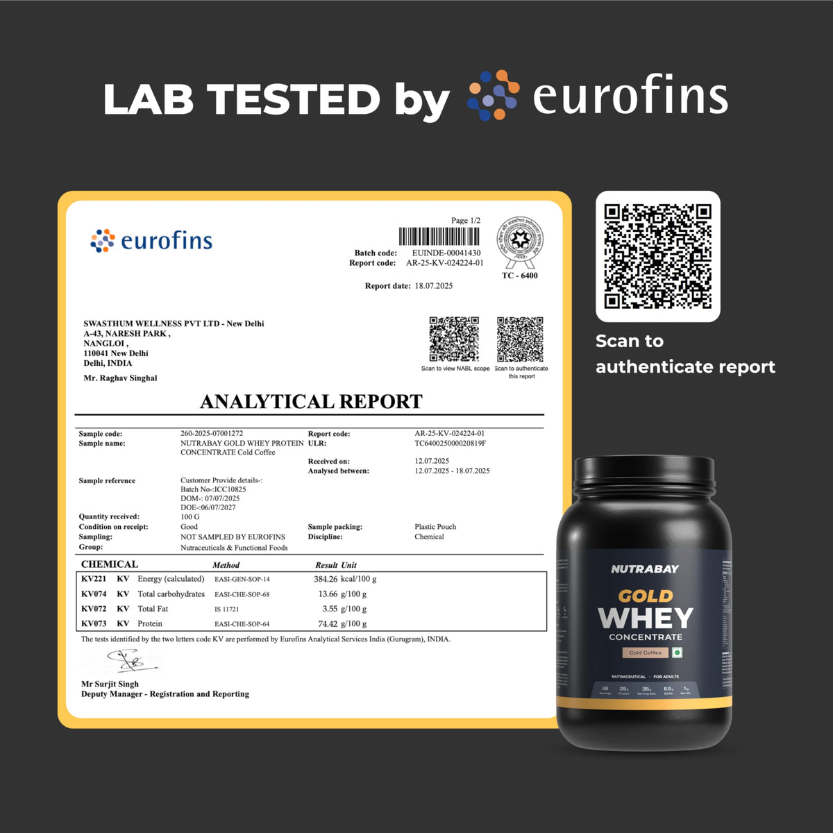 Nutrabay Gold Whey Protein Concentrate - Cold Coffee | Grocsy