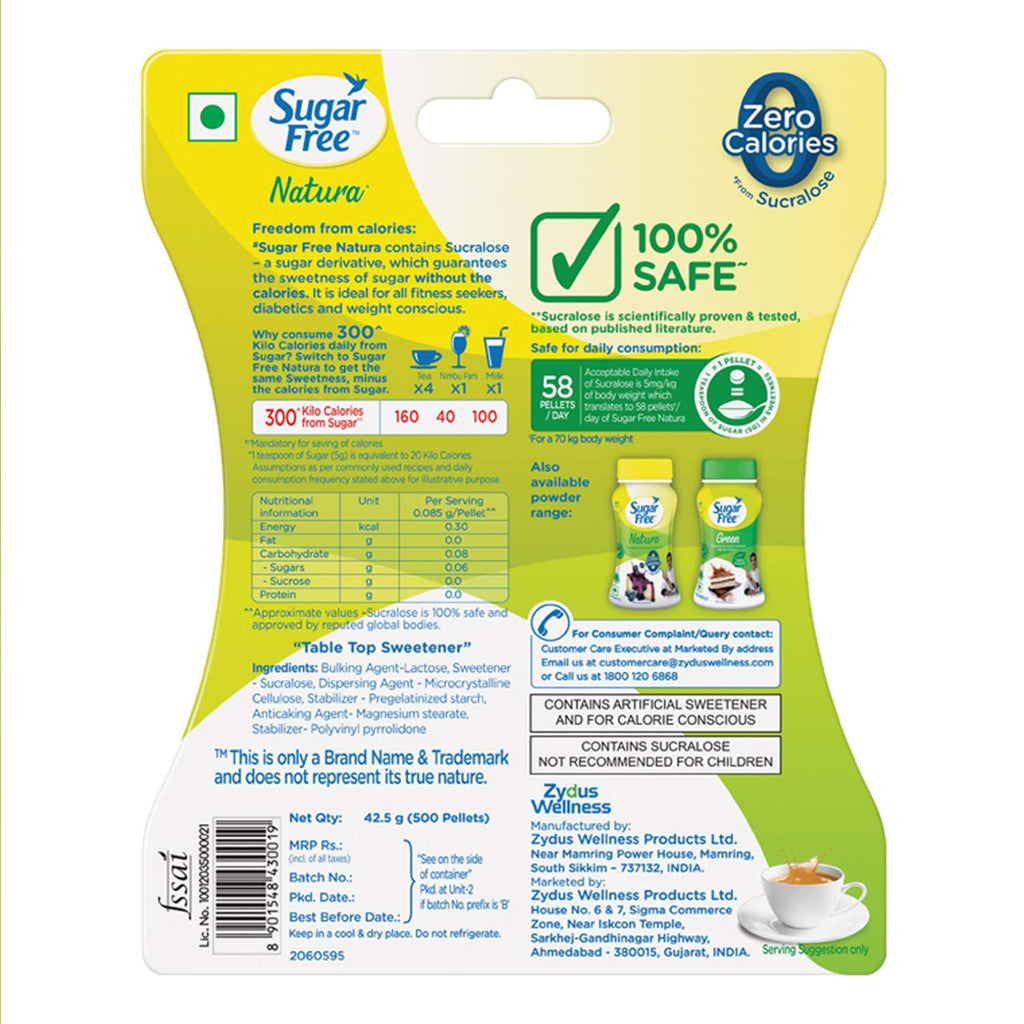 Sugar Free Natura Low Calorie Sweetner Pellets | Grocsy