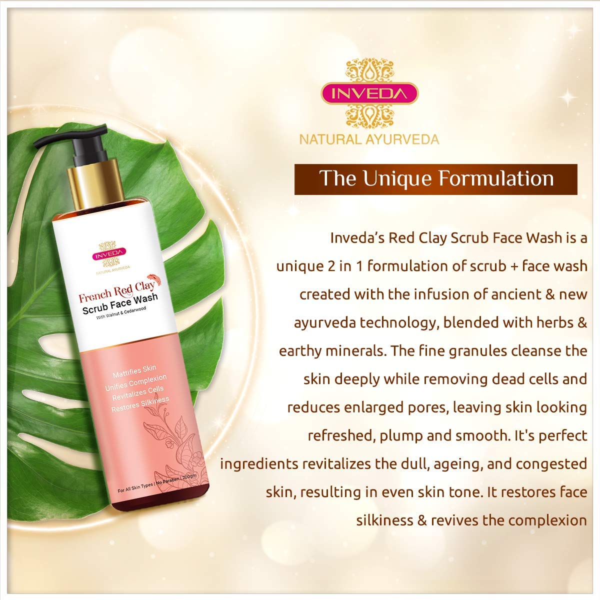 Inveda French Red Clay Scrub Face Wash | Grocsy