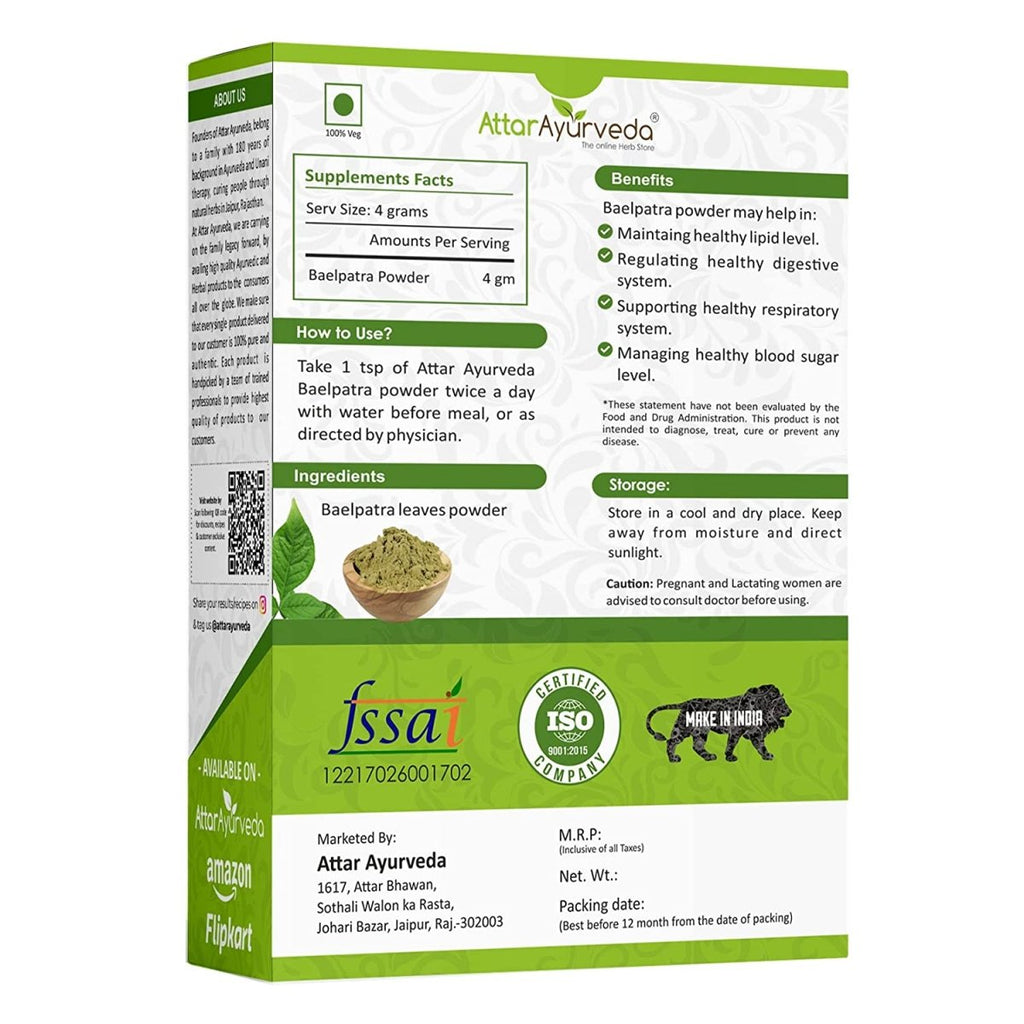 Attar Ayurveda Baelpatra Powder | Grocsy