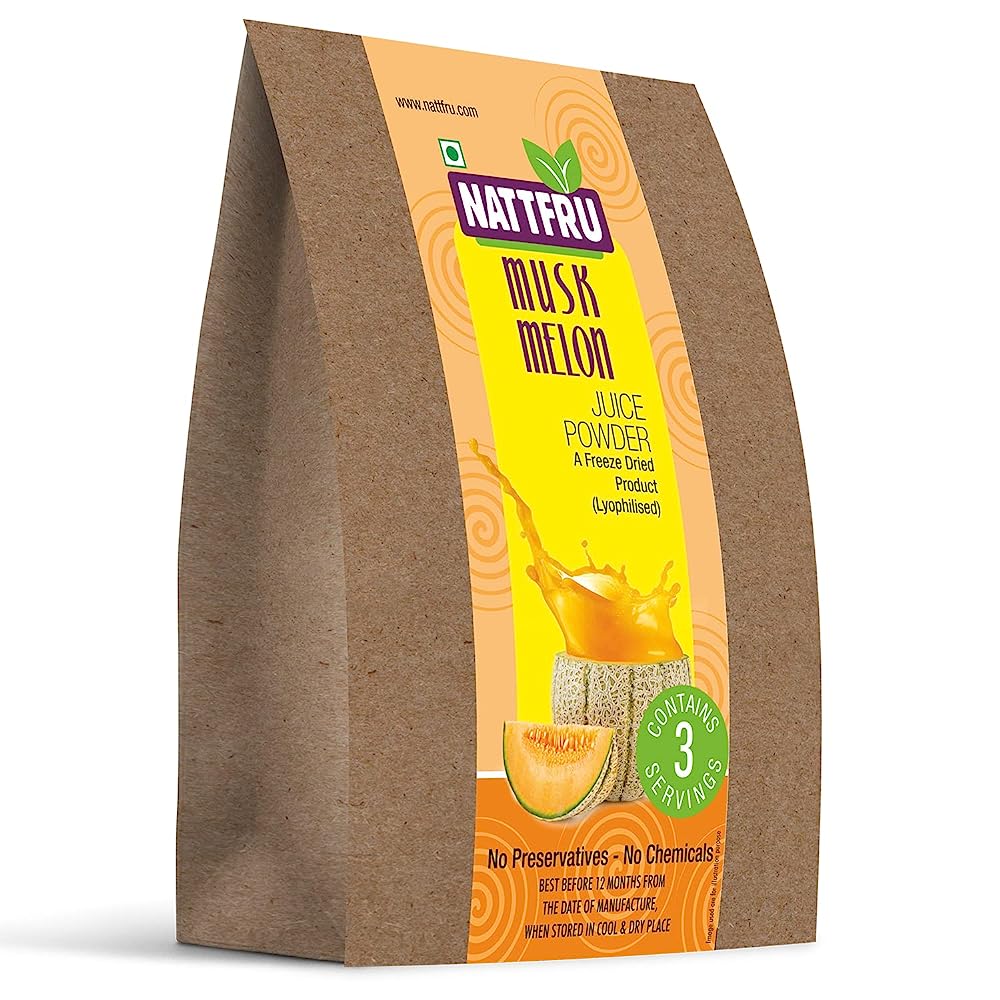 Nattfru Muskmelon Juice Powder - 90g (3 Packs X 30g each- Inside) | Grocsy
