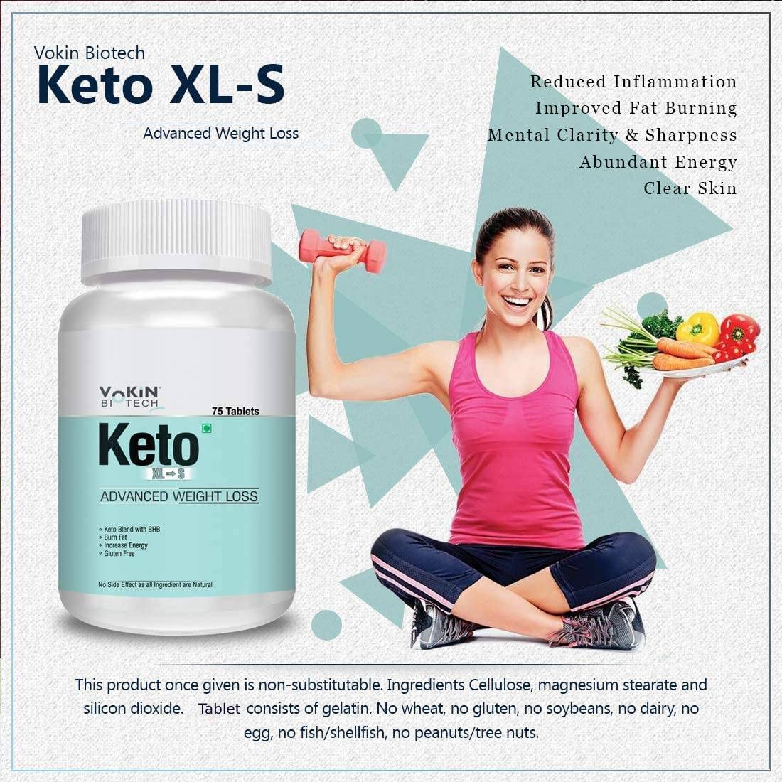Vokin Biotech Keto Advanced XL to S Weight Loss Supplement & Supports Fat Burn | Grocsy