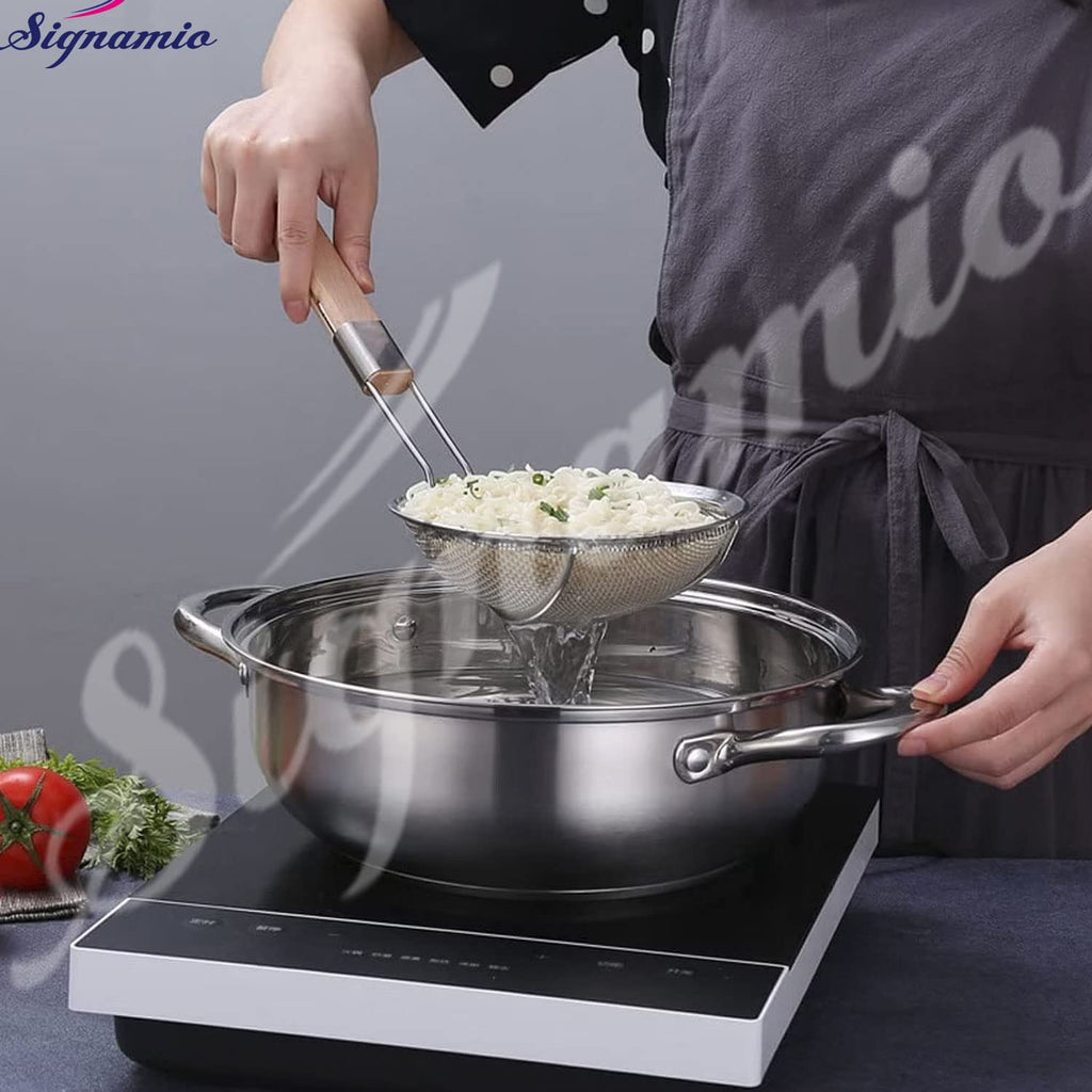 Signamio Diameter 16 cm Stainless Steel Deep Fry Net Spoon Oil Strainer | Grocsy