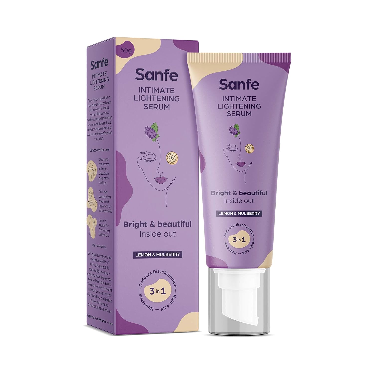 Sanfe Intimate Lightening Serum With Lemon And Mulberry | Grocsy