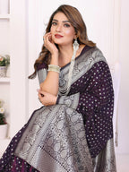 Aastha Fashion Purple Georgette Silk Zari Weaving Saree | Grocsy