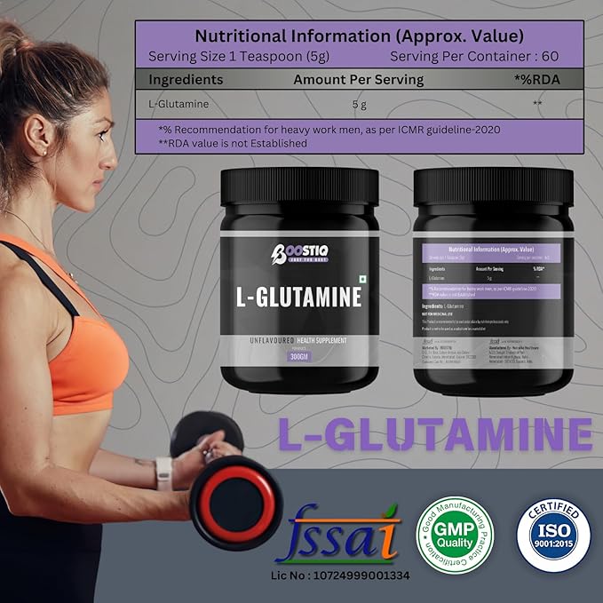 BOOSTIQ L-Glutamine Powder - Unflavoured | Grocsy