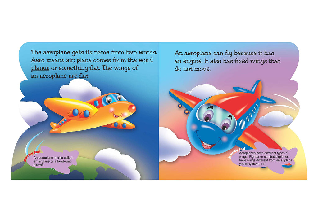 Storybook For Kids: Scholars Hub Flying Colours Cut Out Board Book (Cars, Aeroplane) (Set Of 2 Books) (Illustrated) (24 Pages ) | Grocsy