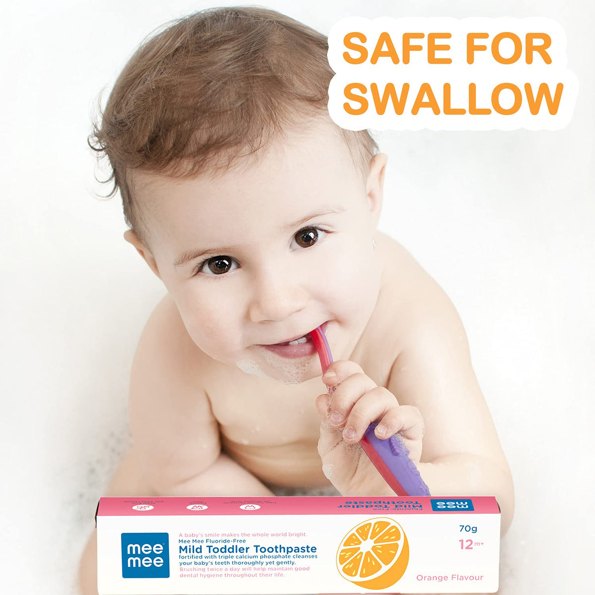 Mee Mee Fluoride-Free Mild Toddler Toothpaste - Orange Flavor | Grocsy