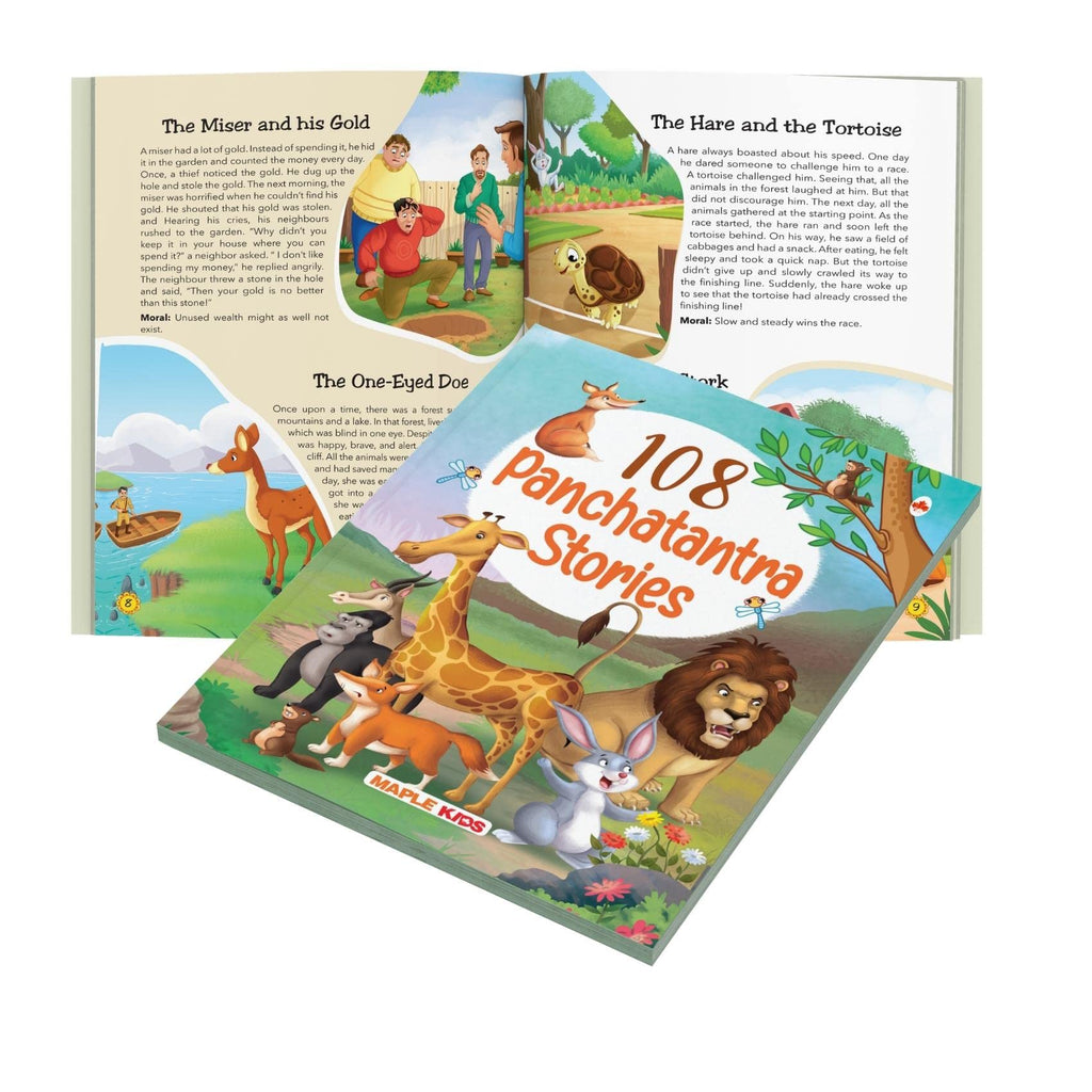 108 Panchatantra Stories (Illustrated) - Story Book For Kids - English Short Stories - Moral Stoy Book - Bedtime Stories - Age 3+ - Read Aloud To Infants, Toddlers | Grocsy