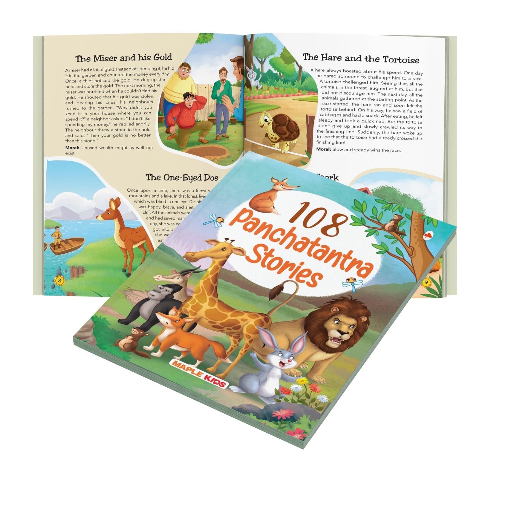 108 Panchatantra Stories (Illustrated) - Story Book For Kids - English Short Stories - Moral Stoy Book - Bedtime Stories - Age 3+ - Read Aloud To Infants, Toddlers | Grocsy